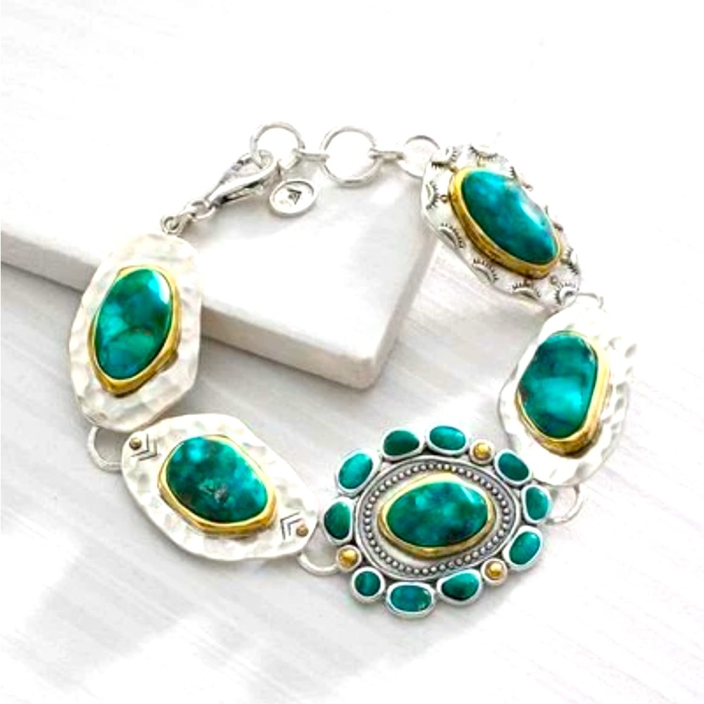 Silpada Vintage Sterling Silver Silpada & Brass
Turquoise Blue Howlite Necklace - Picture 7 of 10